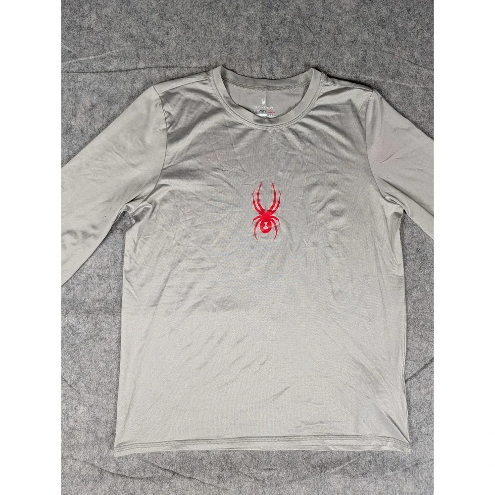 Spyder Kids Grey Long Sleeve Rash Guard H2O Sun Protection Performance Shirt L/G